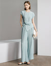 Crinkle Satin‑Feel Wide‑Leg Air Pants