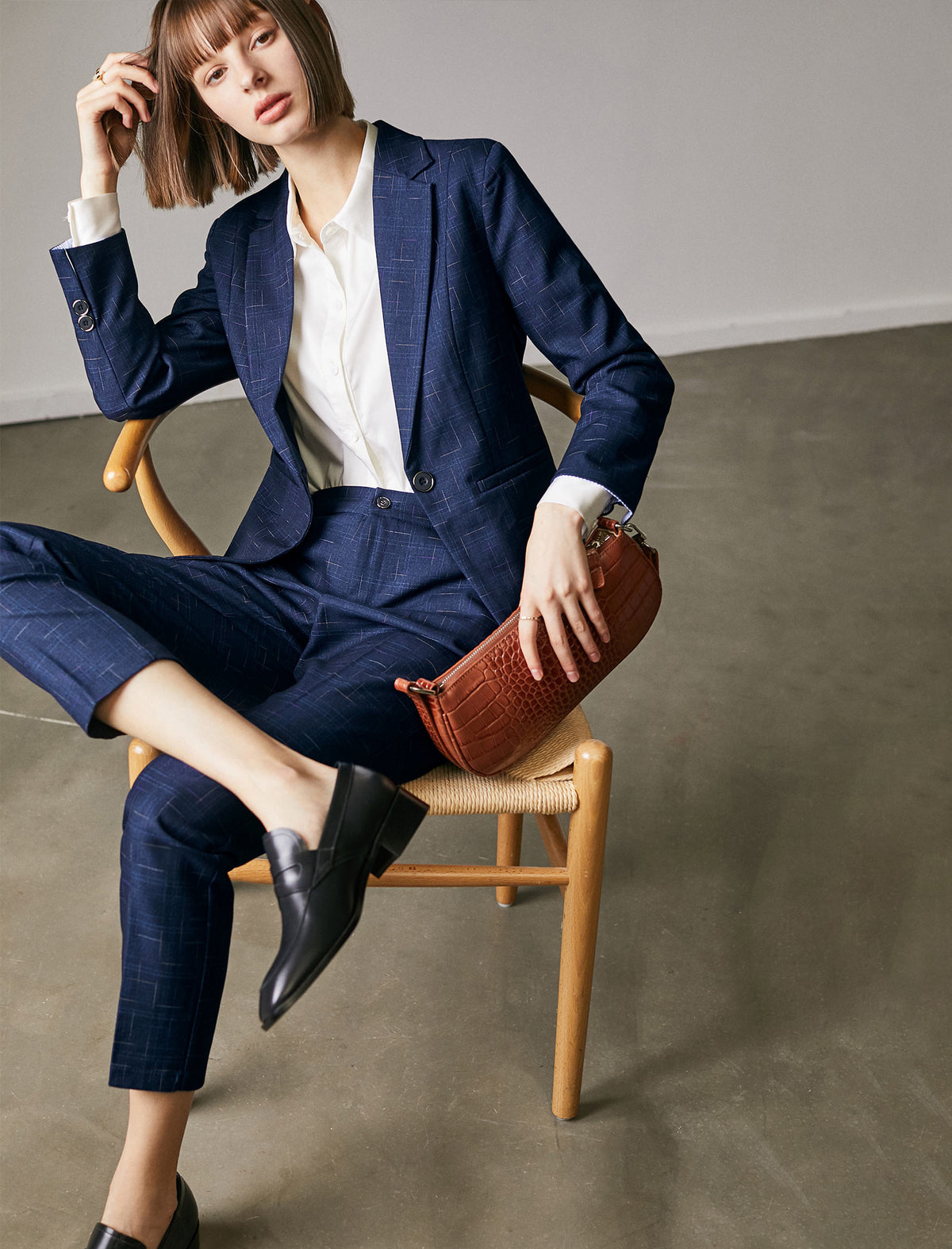 Classic Solid Pantsuit Set