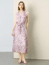 Mauve Zebra Print Sleeveless Midi Dress