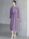 Notched Lapel Double Breasted Belted Knee-Length Trench Coat