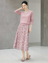Wool Blend Round Neck Long Sleeve Sweater
