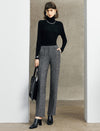 Wool Blend High-Waist Straight-Leg Pants