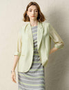Light Green Sheer 3/4 Sleeve Blazer