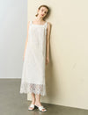 Lace Square Neck Bow Strap Slip Dress