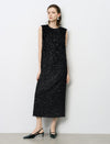 Black Sequin Sleeveless Maxi Dress
