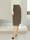 Asymmetrical Professional Midi Pencil Skirt
