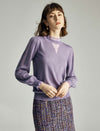 Ruffled Mock Neck Puff Sleeve Sweater