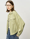 Yellow Loose Long-Sleeve Utility Shirt