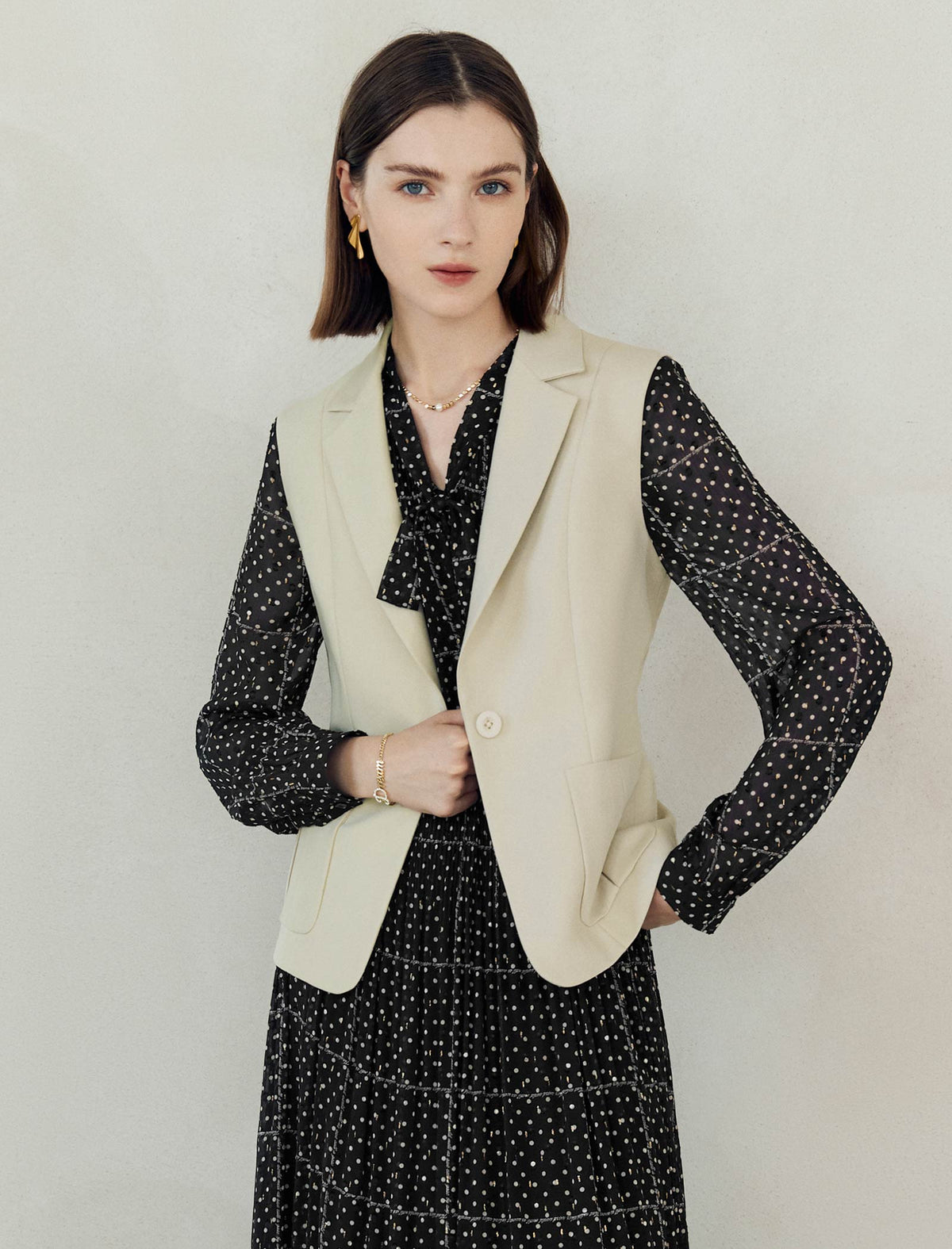 Sleeveless Blazer Vest