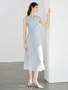 V-Neck Pleated Midi Dress