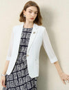 3/4 Sleeve Button-Front Blazer