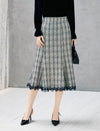 Lace Scalloped Hem Midi Skirt