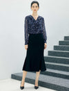 High Waist Flounce Hem Midi Skirt