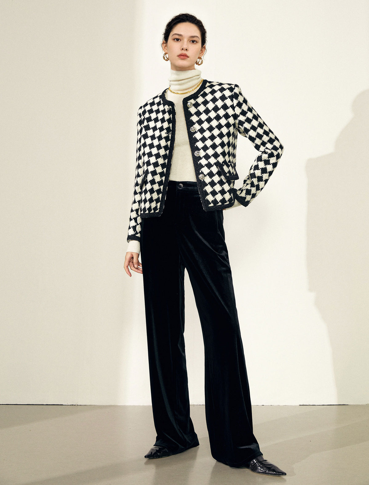 Classic Plaid Cropped Jacket