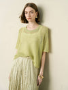 Crochet Short Sleeve Knit Top