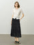 Chiffon Black Polka Dot Tiered Midi Skirt