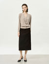 Back Slit Midi Pencil Skirt