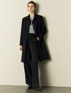 Black Stand-Collar Single-Breasted Trench Coat