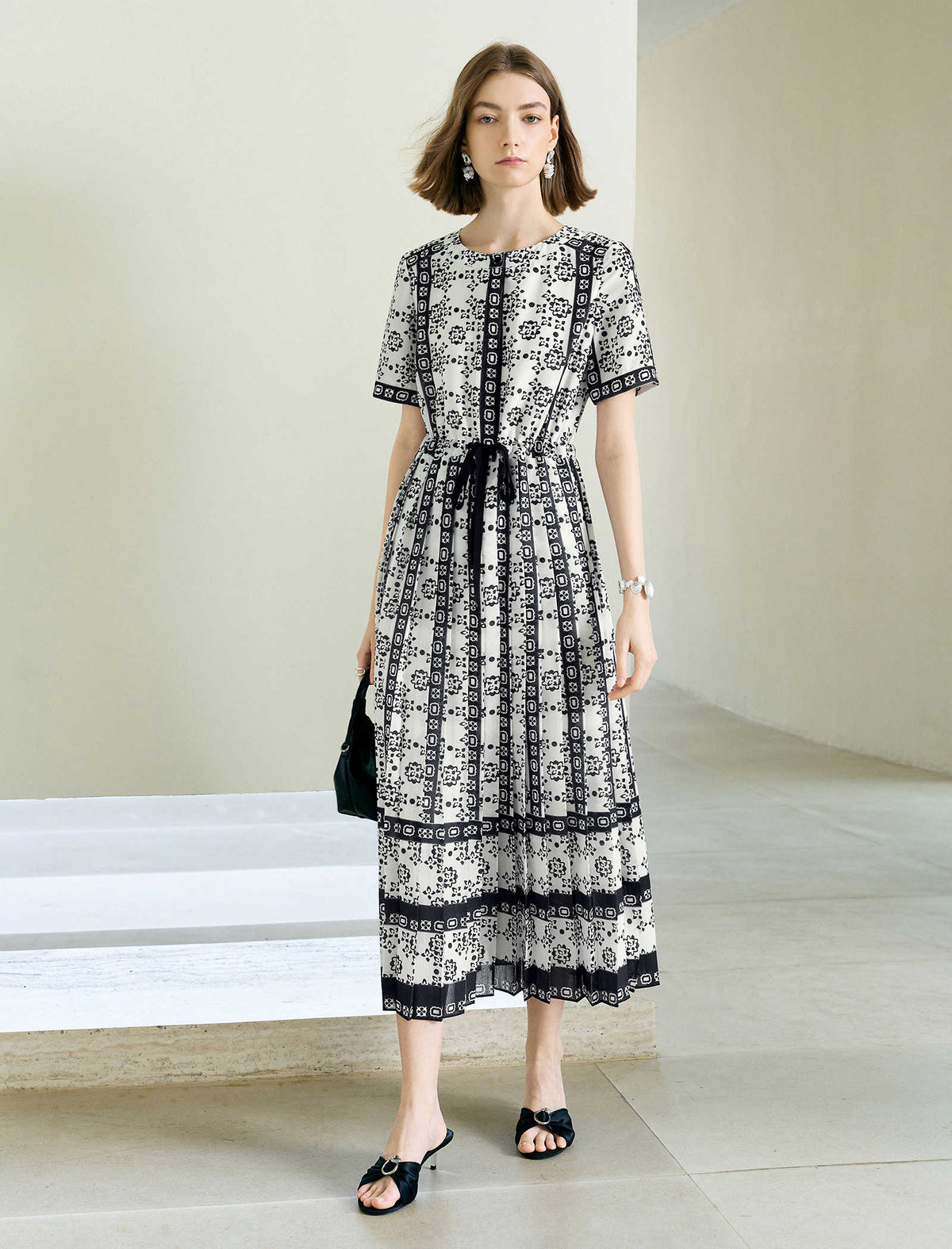 Retro Boho Printed Midi Dress