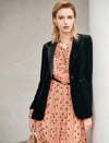 Classic Refined Velvet-Trim Blazer