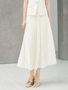 Pleated High-Waist Midi Skirt