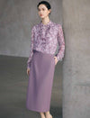 High Waist Tailored Straight Midi Skirt