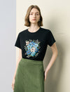 Sequin Floral Embroidered T-Shirt