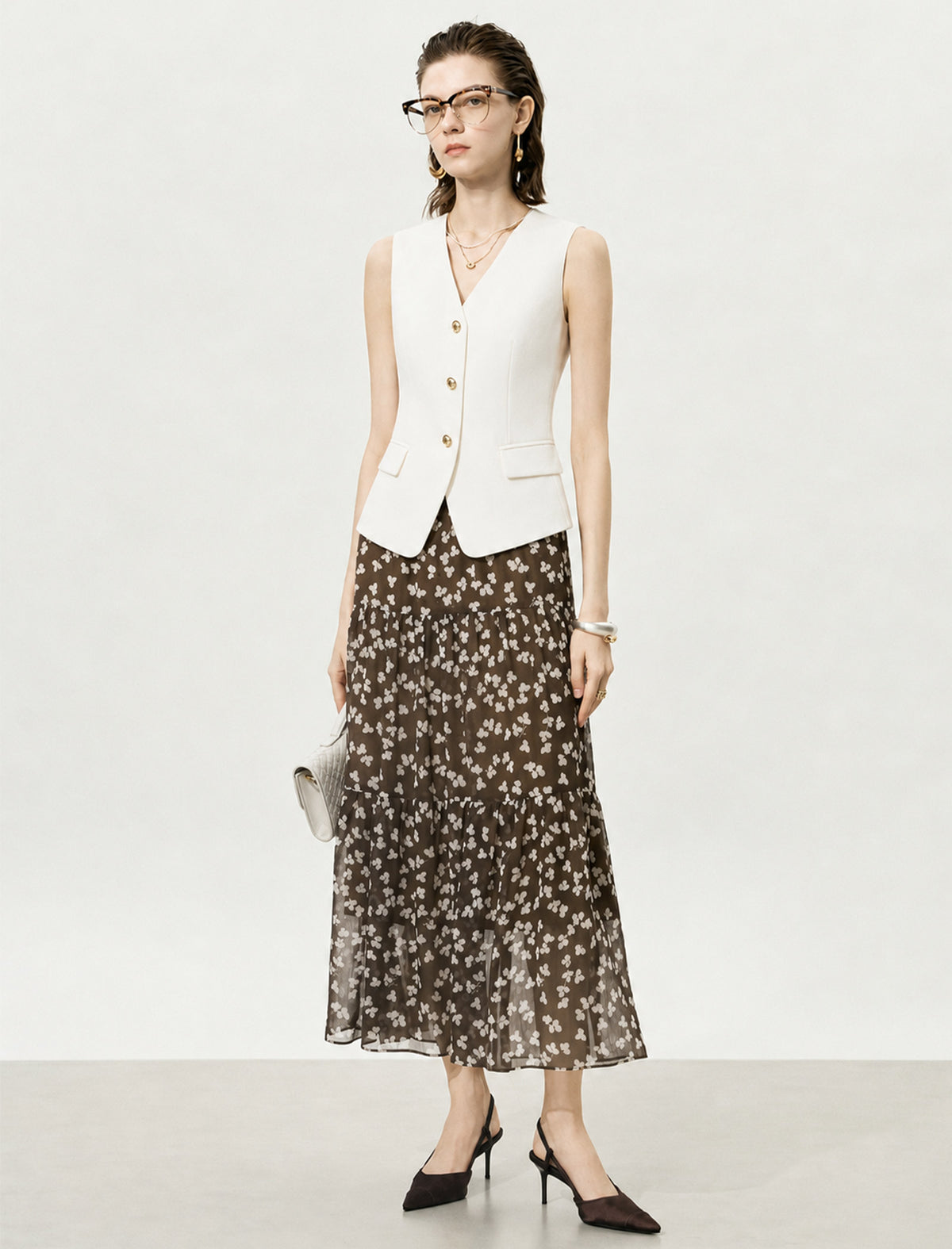 Tailored Gold Button Vest Waistcoat