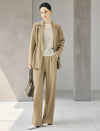 High Waist Pleated Wide Leg Dress Pants