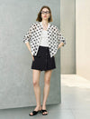 Tencel Linen Blend Polka Dot Sheer Bomber Jacket