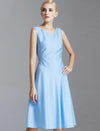 Soft Blue Sleeveless Midi Dress