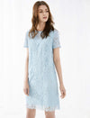 V-Neck Lace Cutout Dress