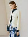 Wool Decorative Pockets Cropped Coats