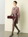 Burgundy Faux Leather Mini Skirt