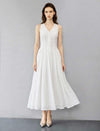 V-Neck Longline Vest Style Lace Layered Dress