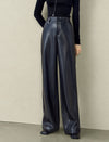 High-Waisted Faux Leather Wide-Leg Pants