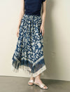 Floral Print Asymmetrical Midi Skirt