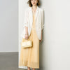Three-Quarter Sleeve Textured Lapel Blazer - White
