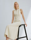 Back V-Cut Sleeveless Midi Dress