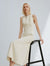Back V-Cut Sleeveless Midi Dress