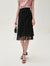 Floral Lace Tulle Hem Midi Skirt