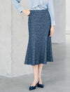 High Waist Textured Midi Mermaid Skirt
