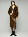 Plush Wide-Lapel Zip-Front Pocket Cropped Jacket