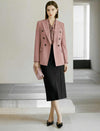 Blush Double-Breasted Blazer