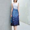 Ocean Breeze Sleeveless Midi Dress - Blue Flower