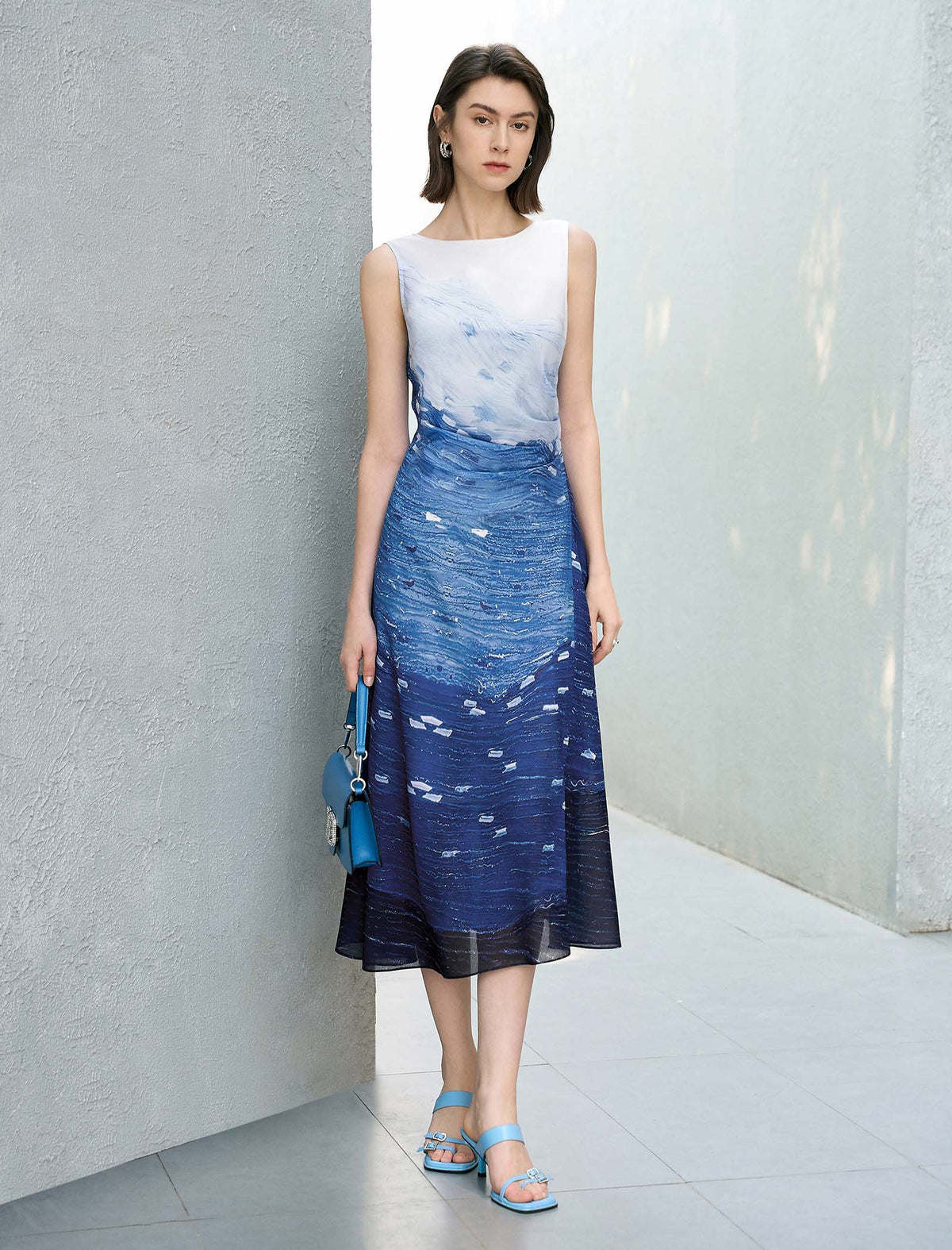 The Starry Night Sleeveless Midi Dress