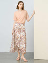 Boho Floral Print Tiered Midi Skirt