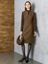 Wool-Blend Mock Two-Piece Sheath Dress