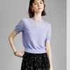 Lavender Scalloped Short Sleeve Knit Top - Purple