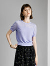 Lavender Scalloped Short Sleeve Knit Top